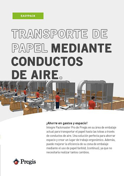 Folleto de transporte de papel mediante conductos de aire